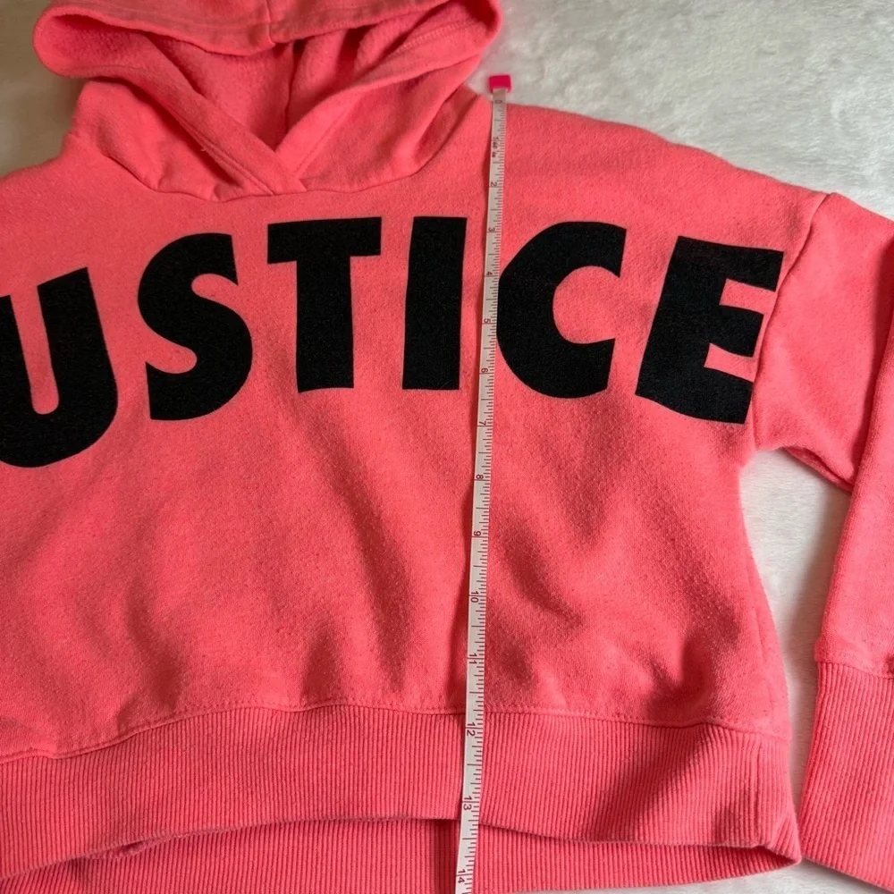 Justice Coral Cropped Fleece Hoodie